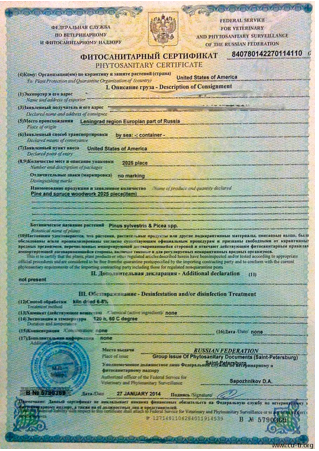 <strong>概德認證—俄羅斯植物檢驗檢疫認證證書（phyto-sanitary certificate）</strong>